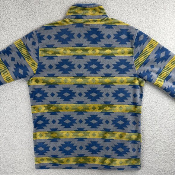 Mountain Khakis Sweater Mens Large L Grey Blue Quarter Snap Aztec Print Fleece - Picture 3 of 11